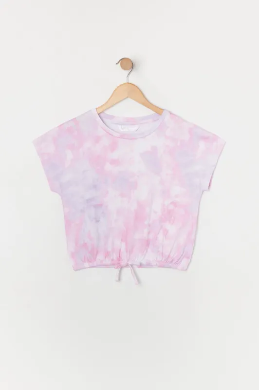 Girls Tie Dye Print Front Tie Top sold by Urban Planet
