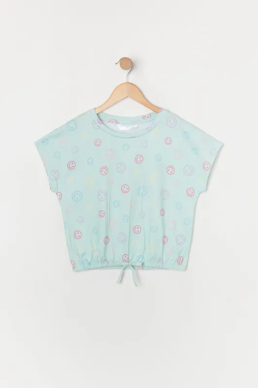 Girls Smiley Print Front Tie Top sold by Urban Planet
