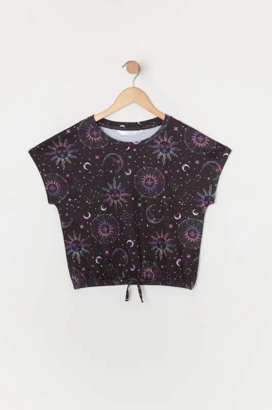 Girls Celestial Print Front Tie Top sold by Urban Planet