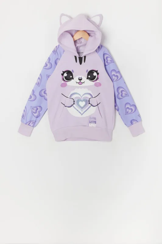 Girls Cat Love Character Hoodie sold by Urban Planet