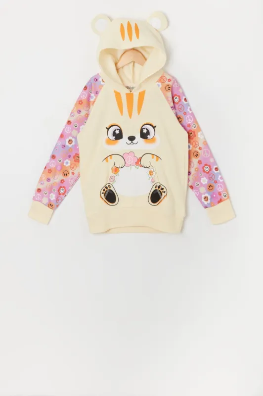 Girls Floral Chipmunk Character Hoodie sold by Urban Planet