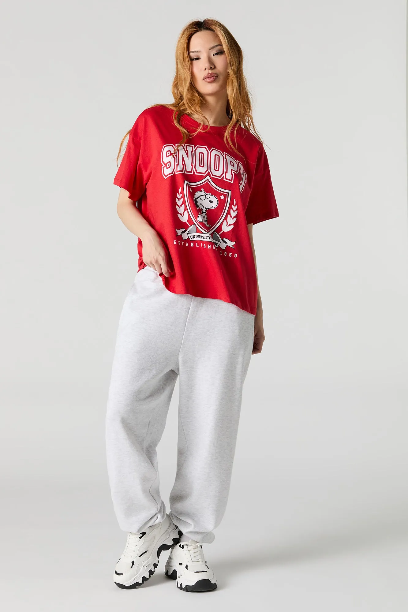 Snoopy University Graphic Boyfriend T-Shirt sold by Urban Planet product image thumbnail 3