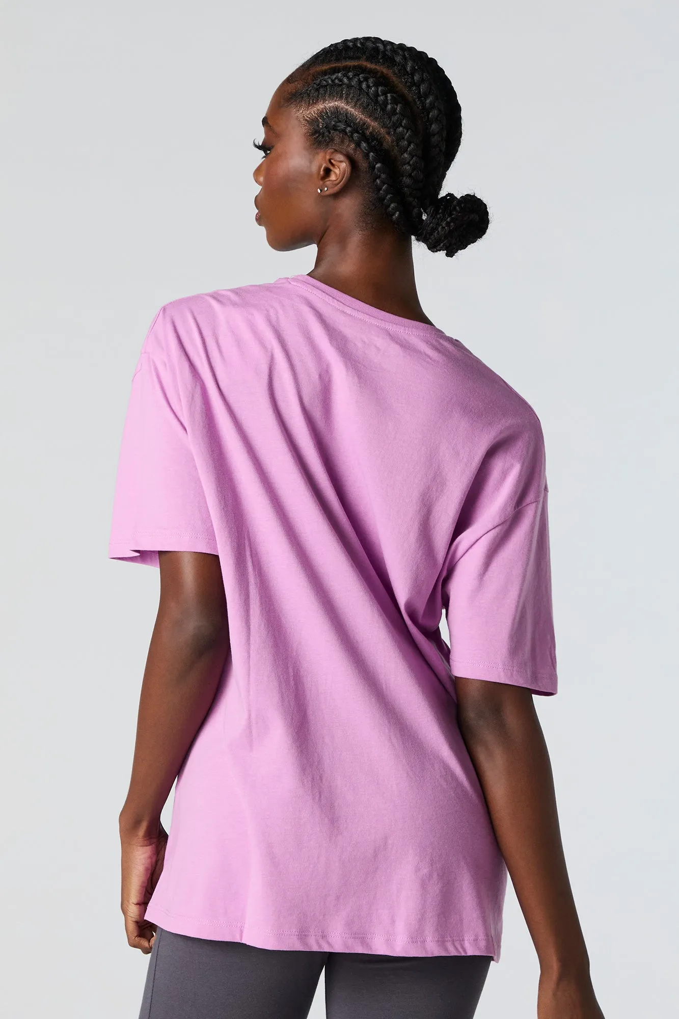 Stitch and Angel Graphic Pink Boyfriend T-Shirt sold by Urban Planet product image thumbnail 3