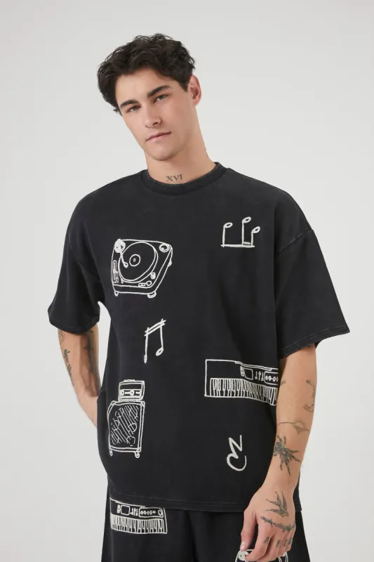 T-shirt surdimensionné à imprimé Music sold by Urban Planet