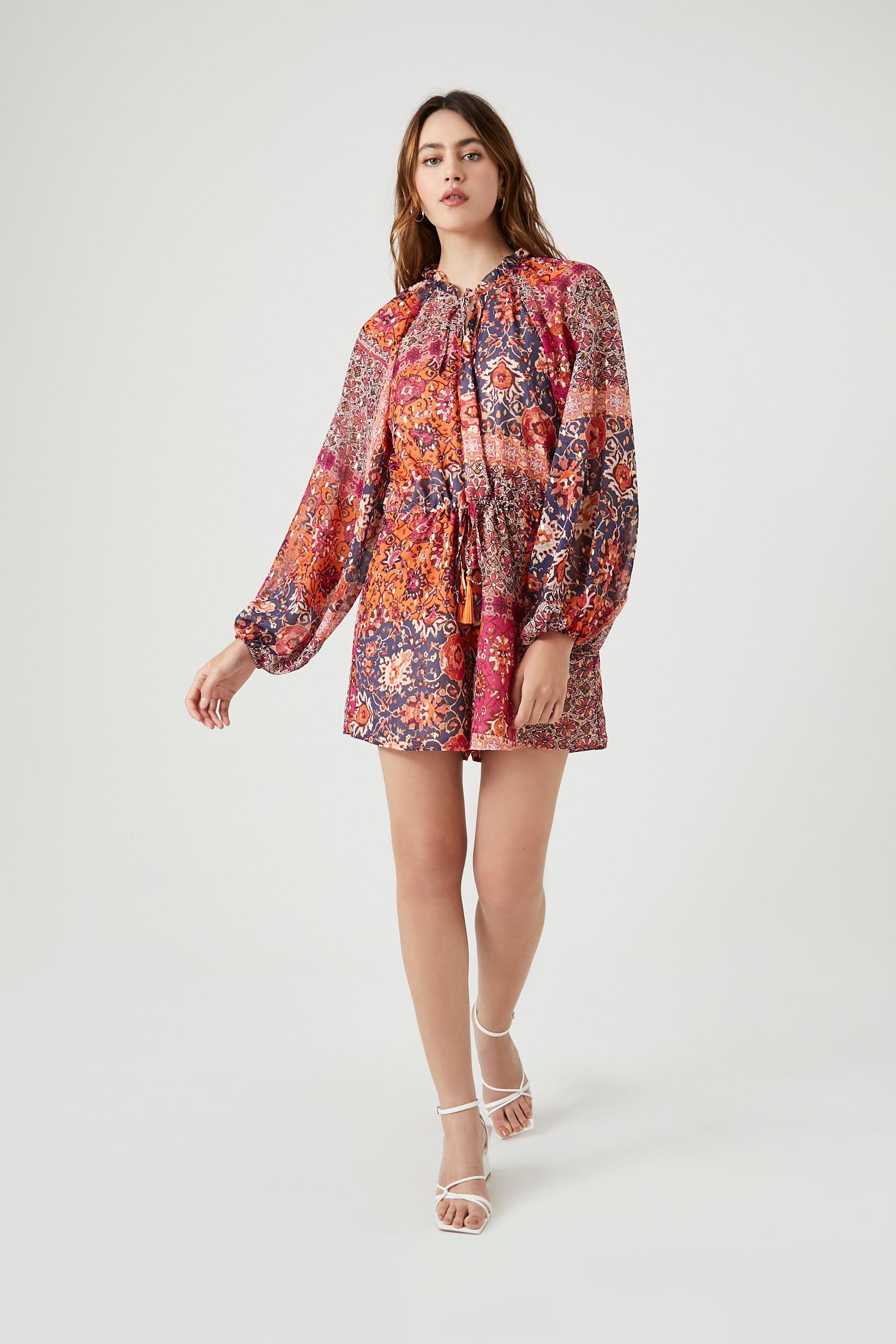 Chiffon Floral Print Romper sold by Urban Planet product image thumbnail 4