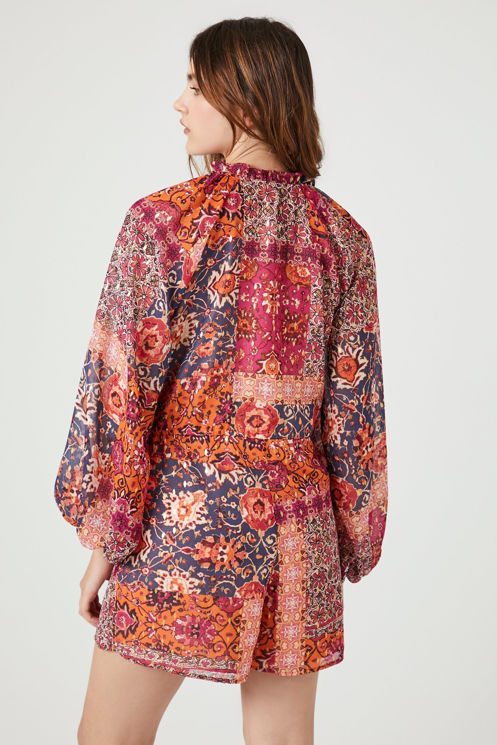 Chiffon Floral Print Romper sold by Urban Planet product image thumbnail 3
