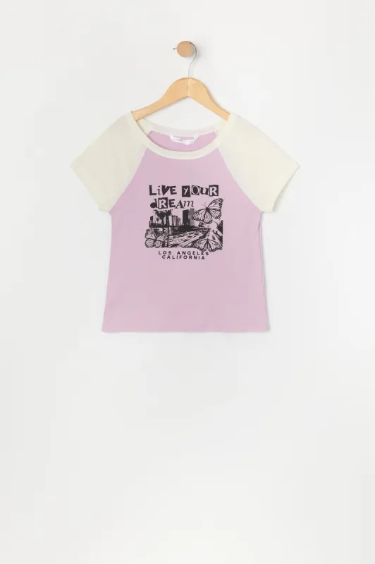 Girls Graphic Raglan T-Shirt sold by Urban Planet