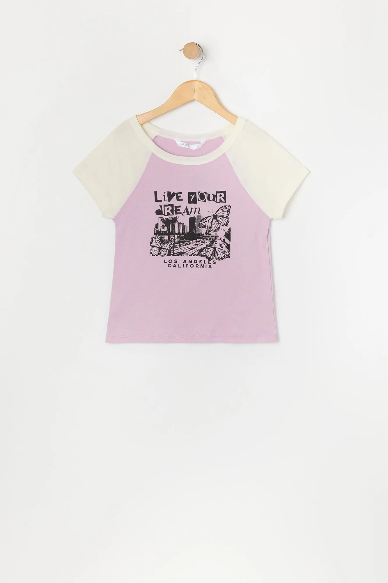 Girls Graphic Raglan T-Shirt sold by Urban Planet
