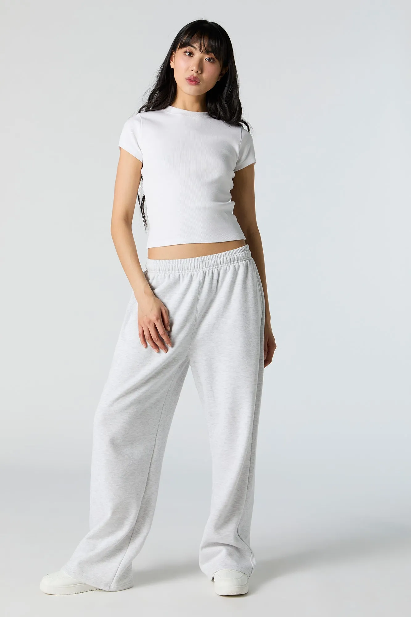 Fleece Wide Leg Sweatpant sold by Urban Planet product image thumbnail 4