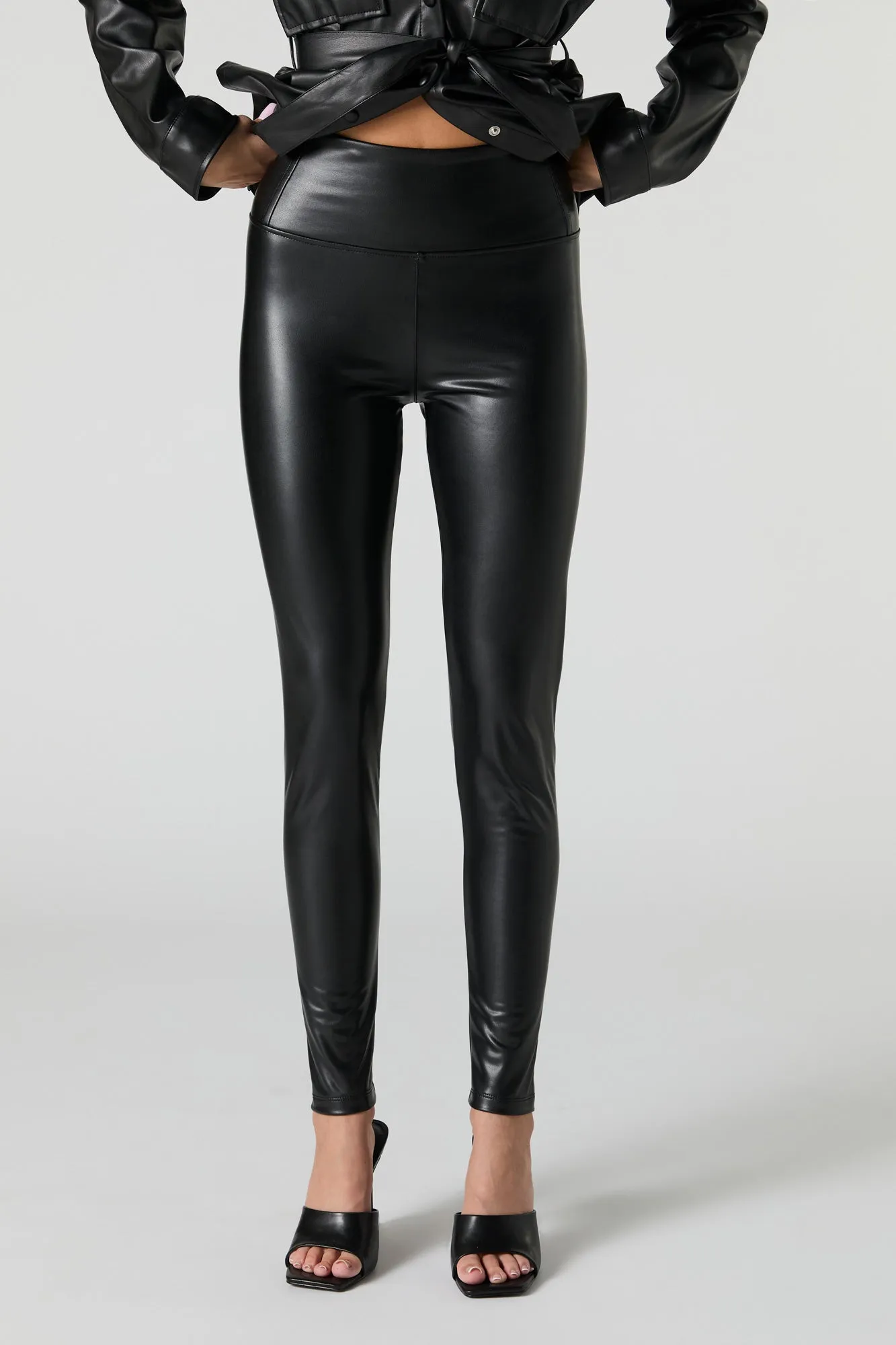 Faux Leather Shiny Legging sold by Urban Planet product image thumbnail 2