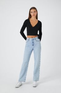 Ribbed Knit Wrap Crop Top sold by Urban Planet