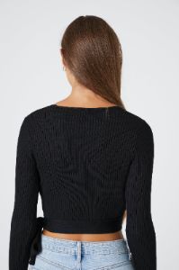 Ribbed Knit Wrap Crop Top sold by Urban Planet