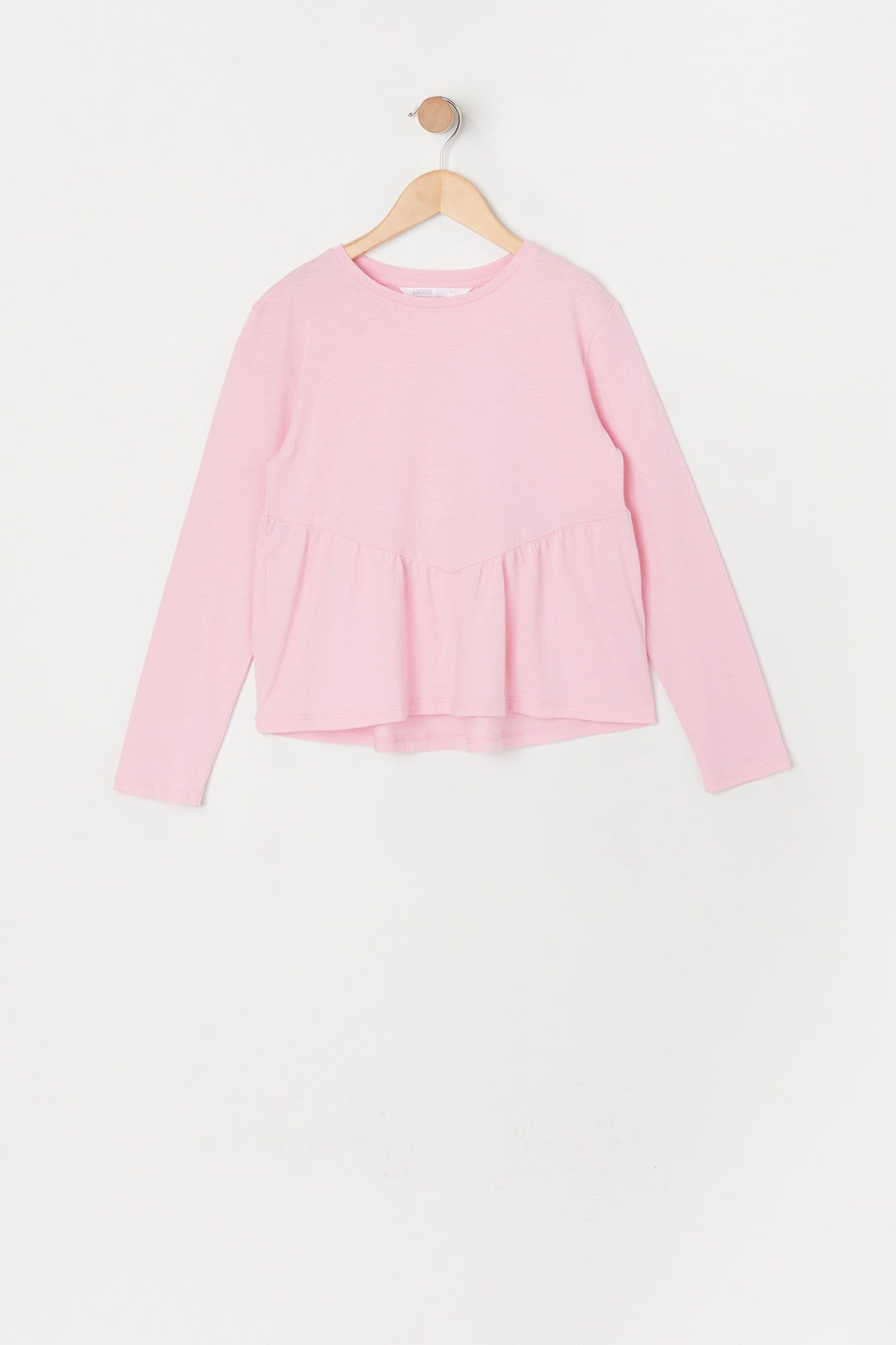 Girls Long Sleeve Peplum Top sold by Urban Planet