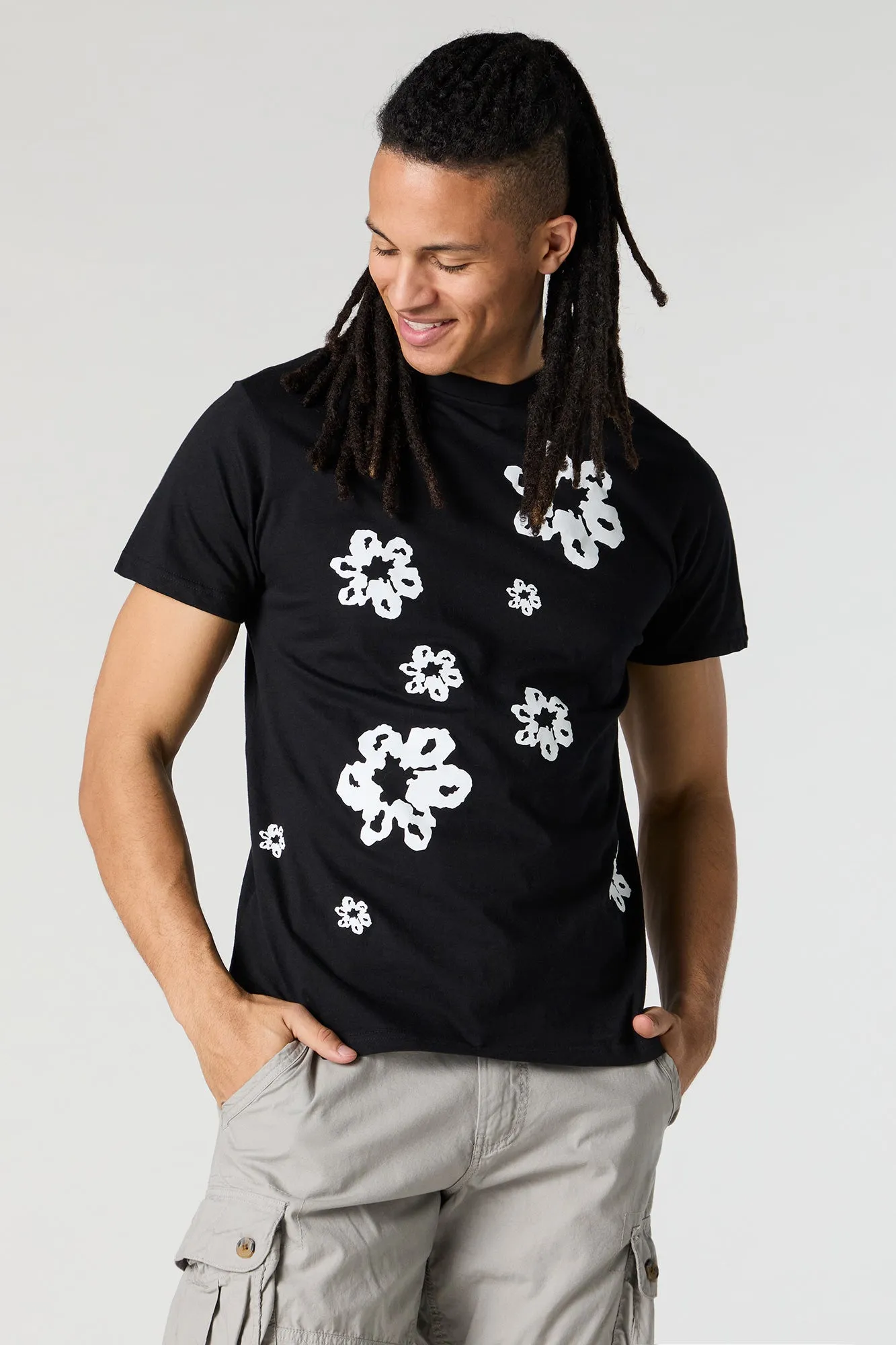 Flower Print Graphic T-Shirt sold by Urban Planet