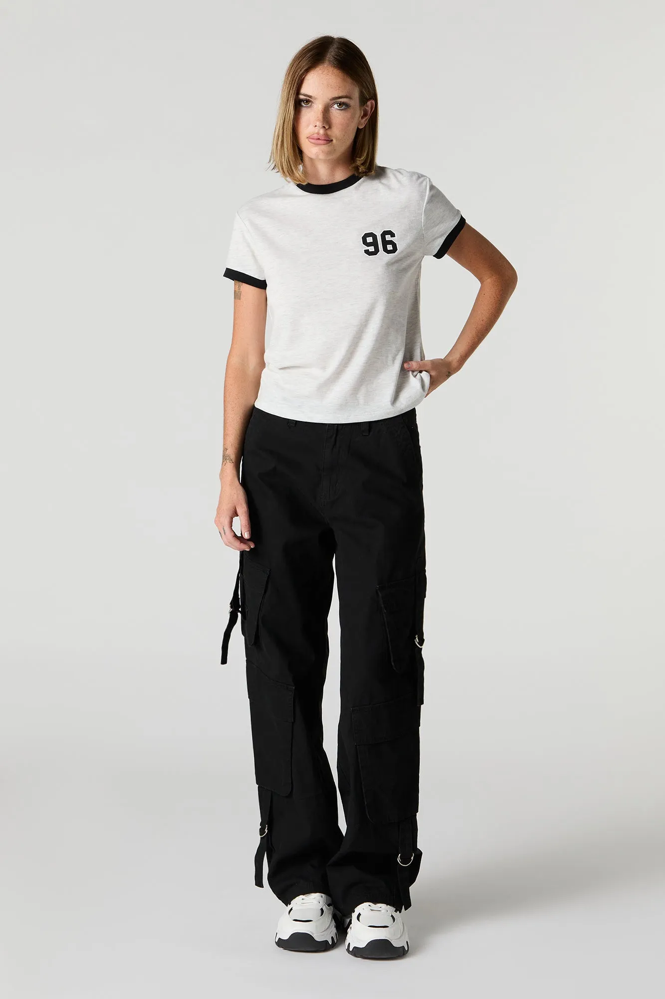 96 Graphic Sporty Ringer T-Shirt sold by Urban Planet product image thumbnail 3