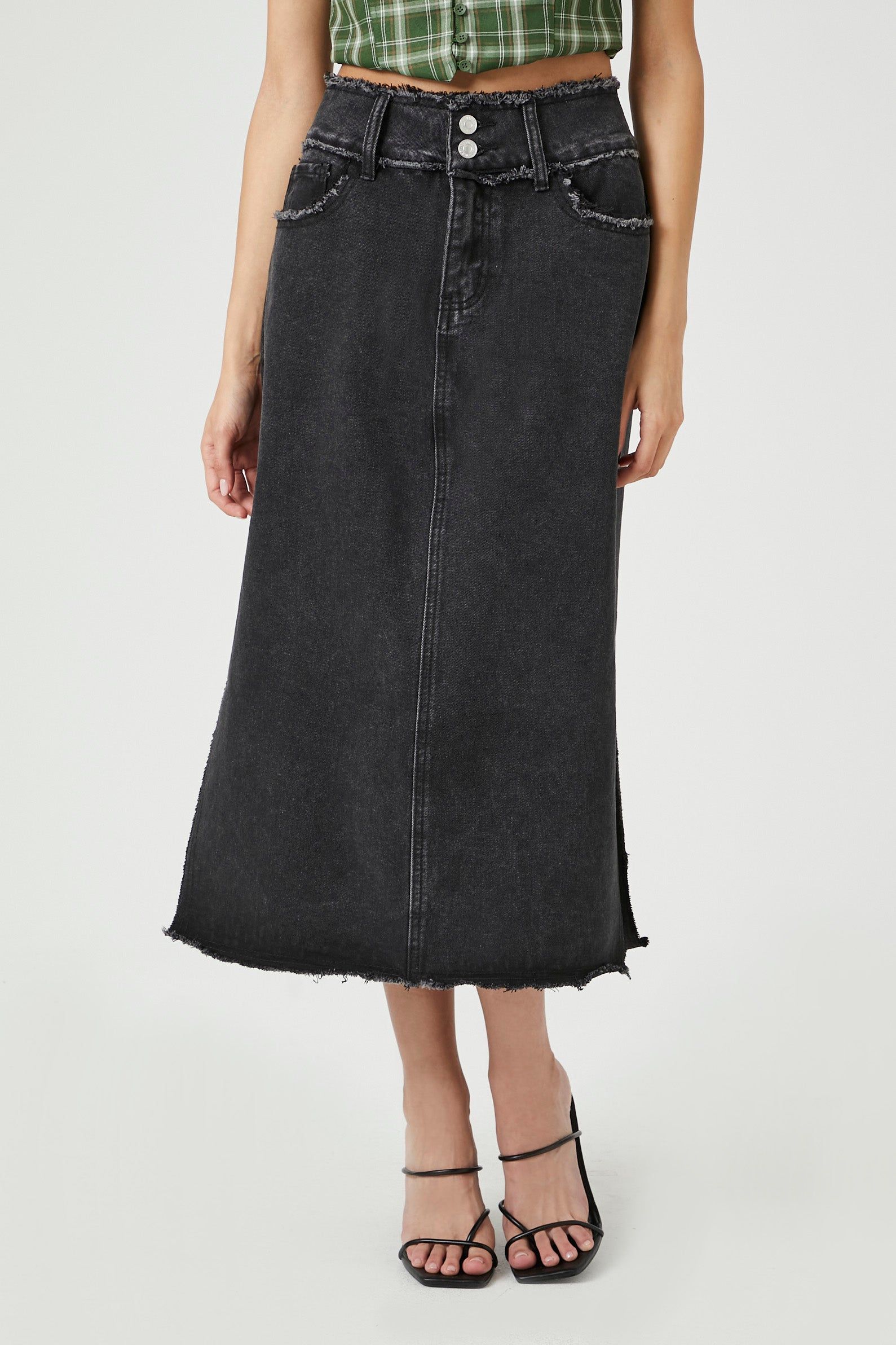 Jupe maxi avez fente à franges sold by Urban Planet