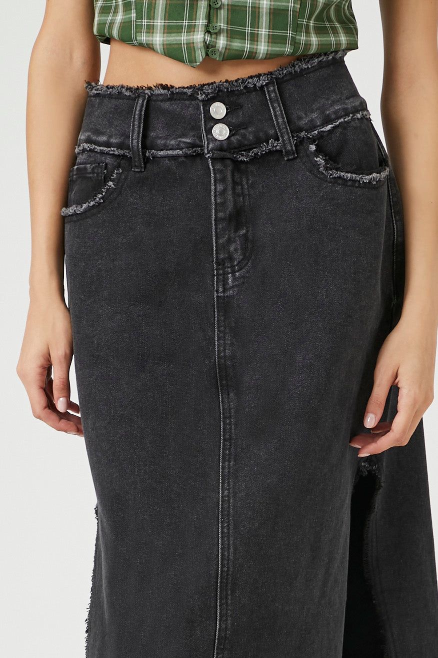 Jupe maxi avez fente à franges sold by Urban Planet product image thumbnail 4