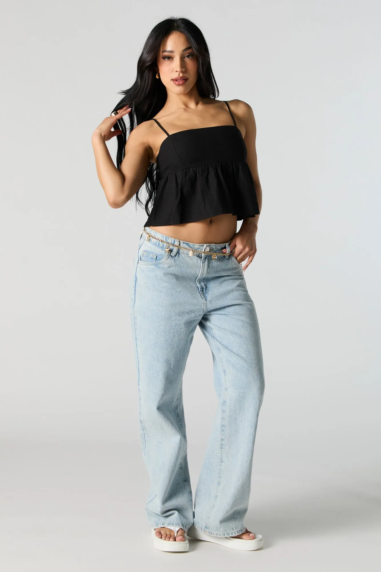 Débardeur de style nuisette en lin sold by Urban Planet product image thumbnail 3