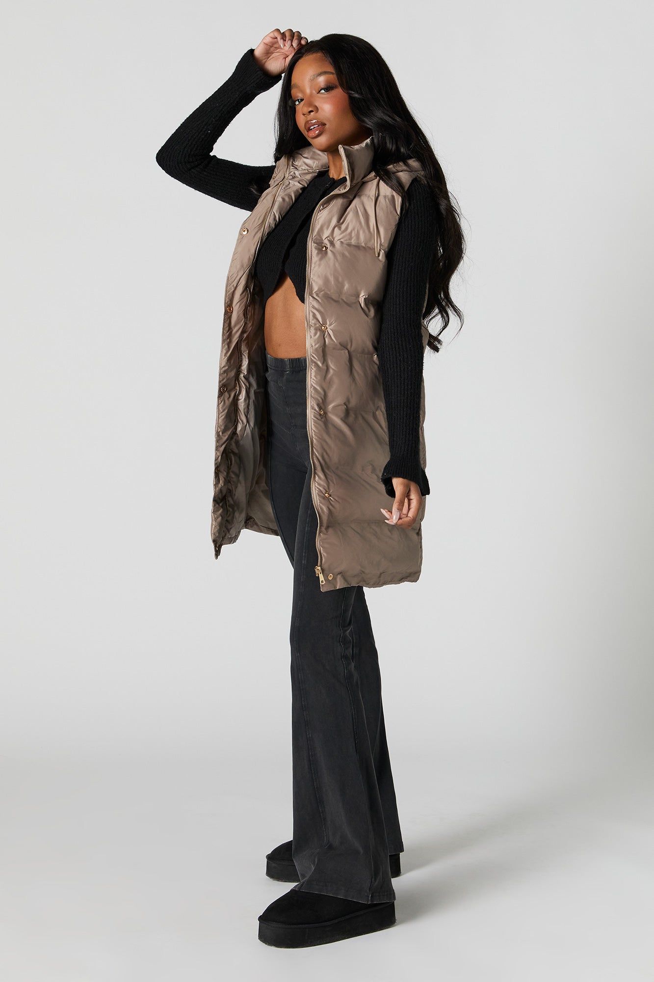 Longline Puffer Vest sold by Urban Planet product image thumbnail 2