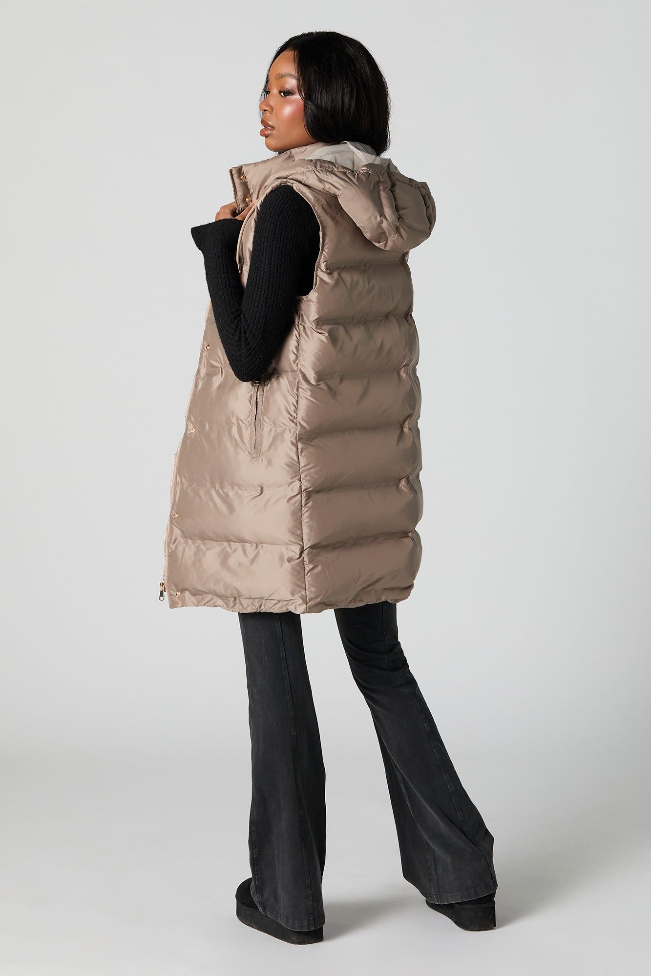 Longline Puffer Vest sold by Urban Planet product image thumbnail 3