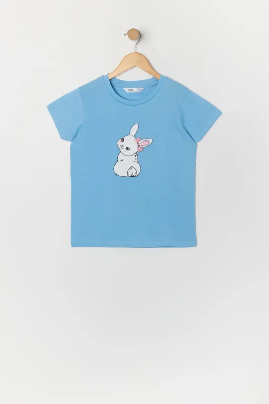 Girls Bunny Bow Graphic T-Shirt sold by Urban Planet