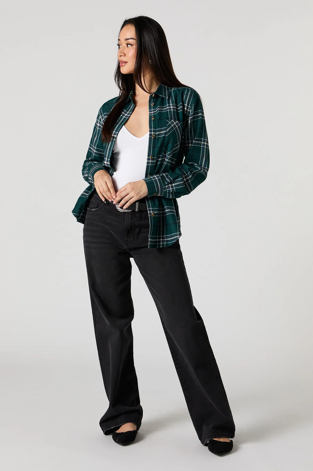 Plaid Button-Up Top sold by Urban Planet product image thumbnail 3