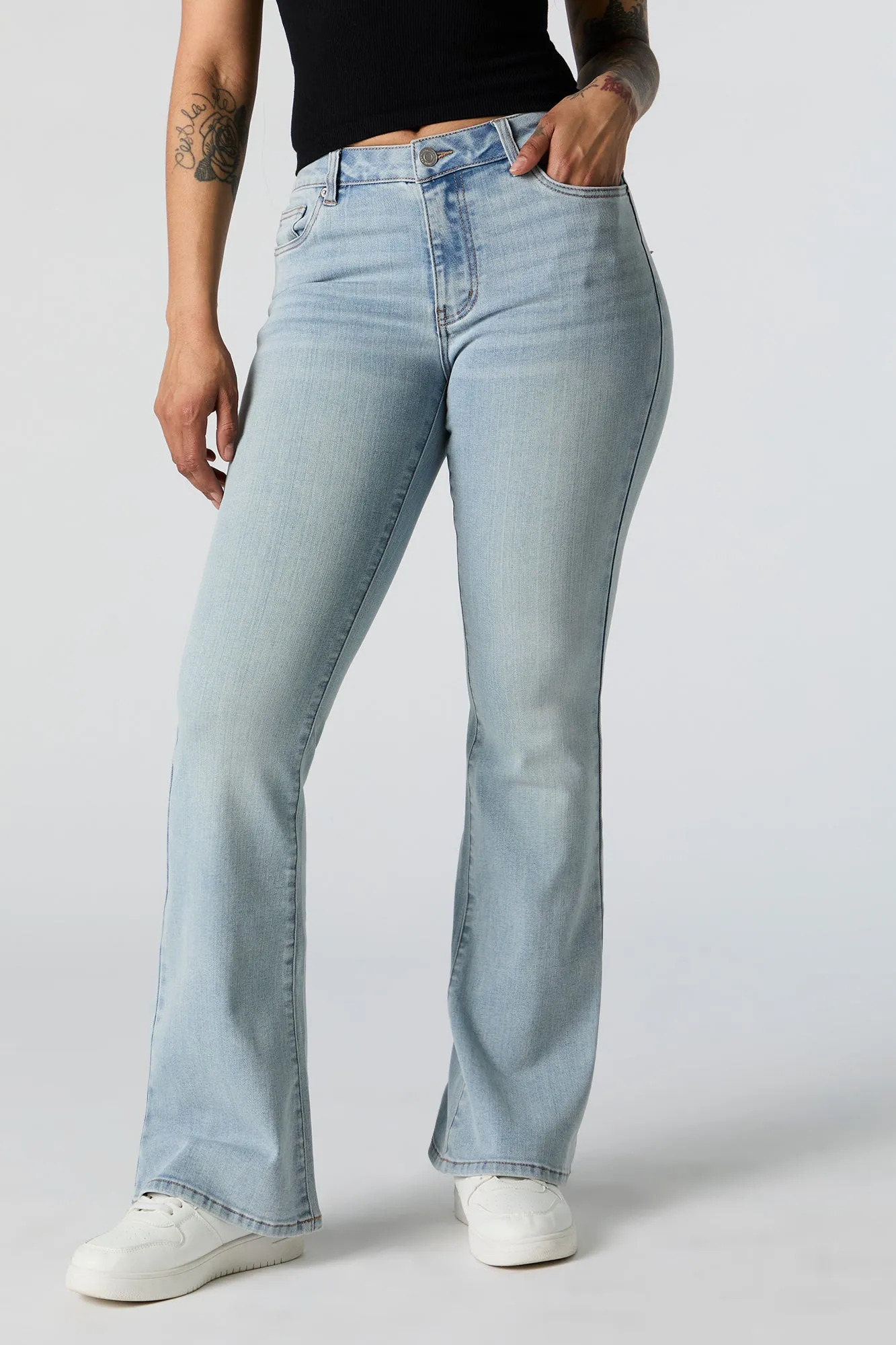 Austin Light Wash Low Rise Flare Jean sold by Urban Planet product image thumbnail 2