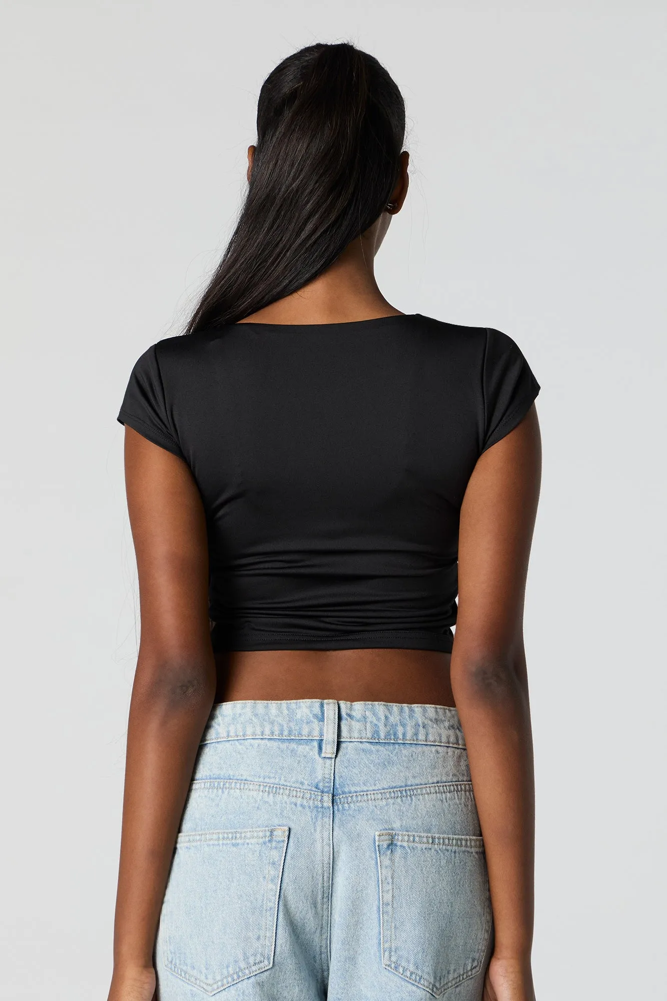 T-shirt profilé court à encolure carrée sold by Urban Planet product image thumbnail 2