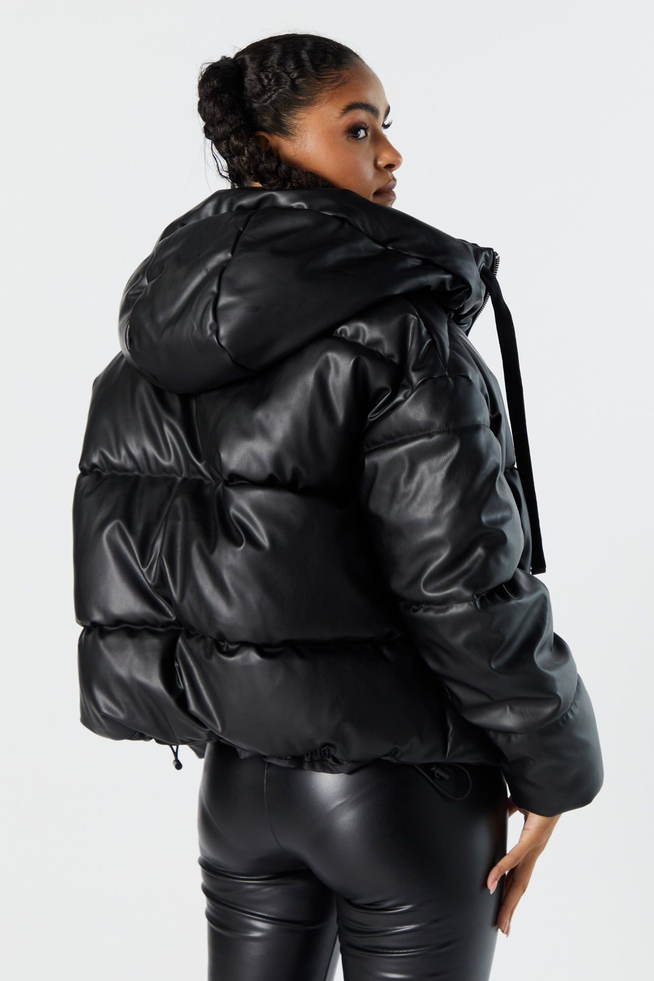 Faux Leather Oversized Puffer Jacket sold by Urban Planet product image thumbnail 2