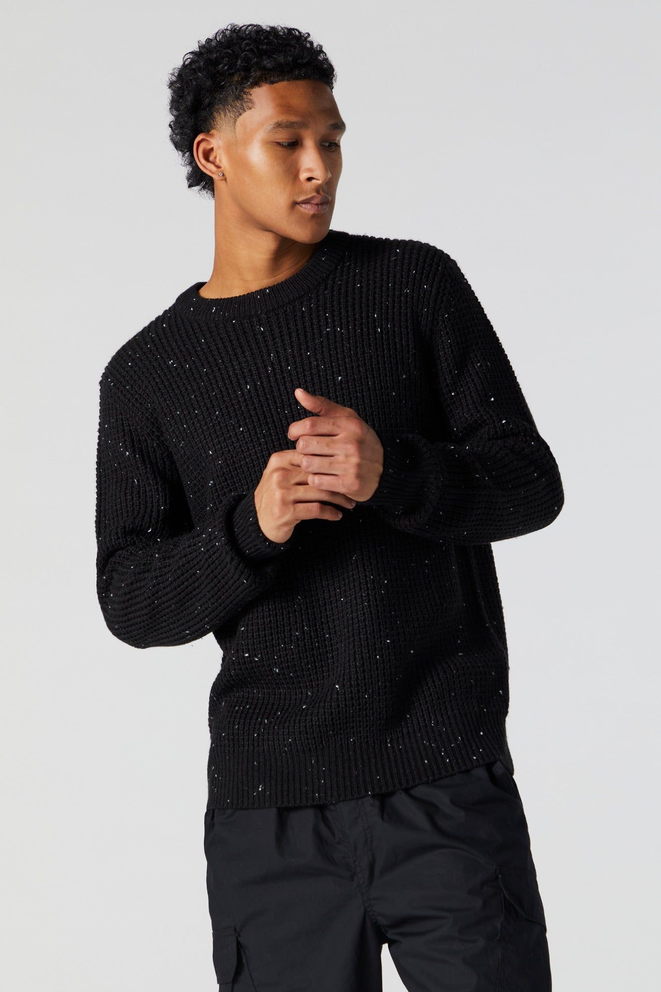 Speckled Knit Crewneck Sweater sold by Urban Planet product image thumbnail 5