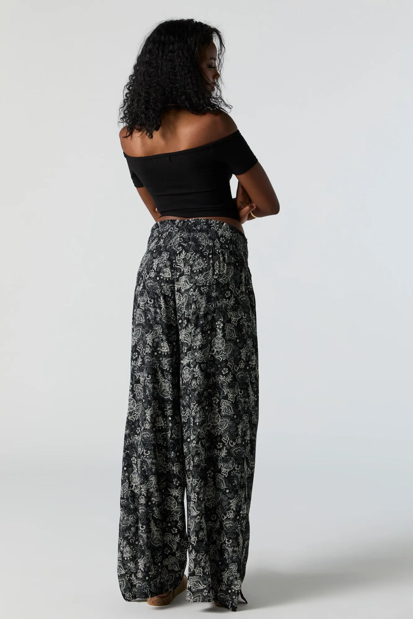 Abstract Print Smocked Palazzo Pant sold by Urban Planet product image thumbnail 3