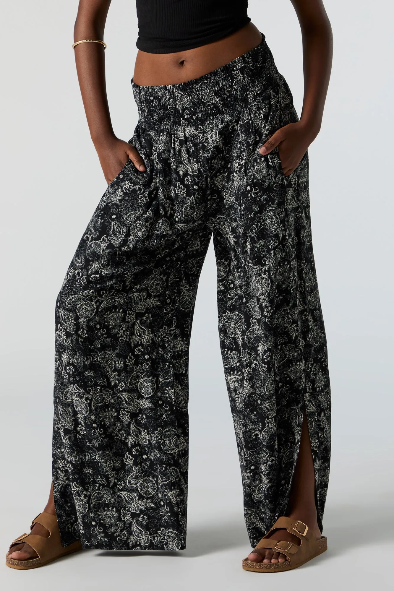 Abstract Print Smocked Palazzo Pant sold by Urban Planet product image thumbnail 2