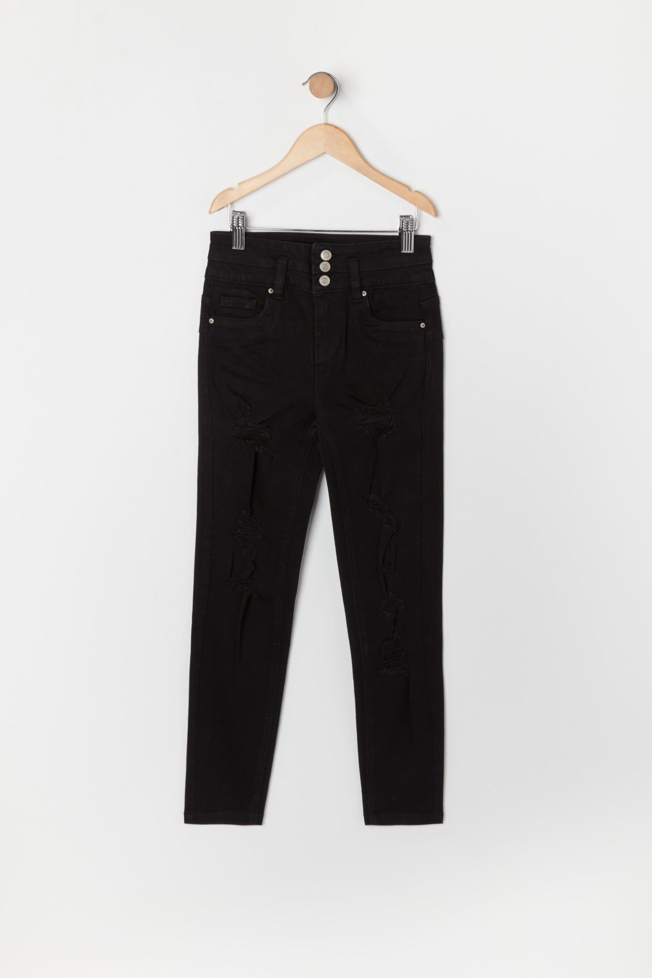 Girls Ibiza Distressed Black Wash Jean sold by Urban Planet