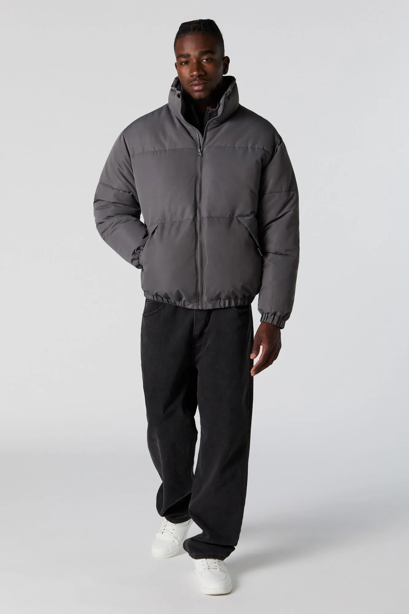 Mock Neck Puffer Jacket sold by Urban Planet product image thumbnail 3