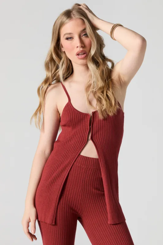 Débardeur en tricot côtelé avec agrafes sold by Urban Planet