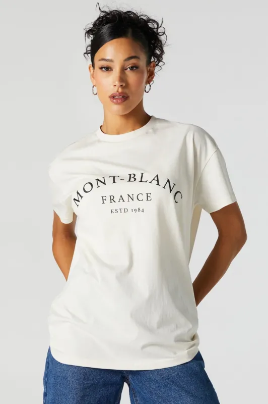Mont-Blanc France Graphic Boyfriend T-Shirt sold by Urban Planet