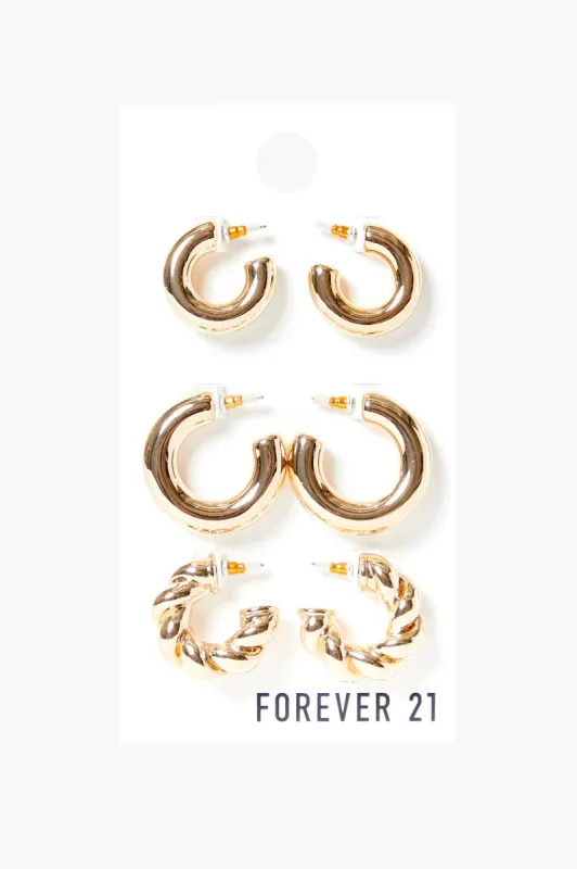 Chunky Hoop Earring Set (3 Pack) sold by Urban Planet