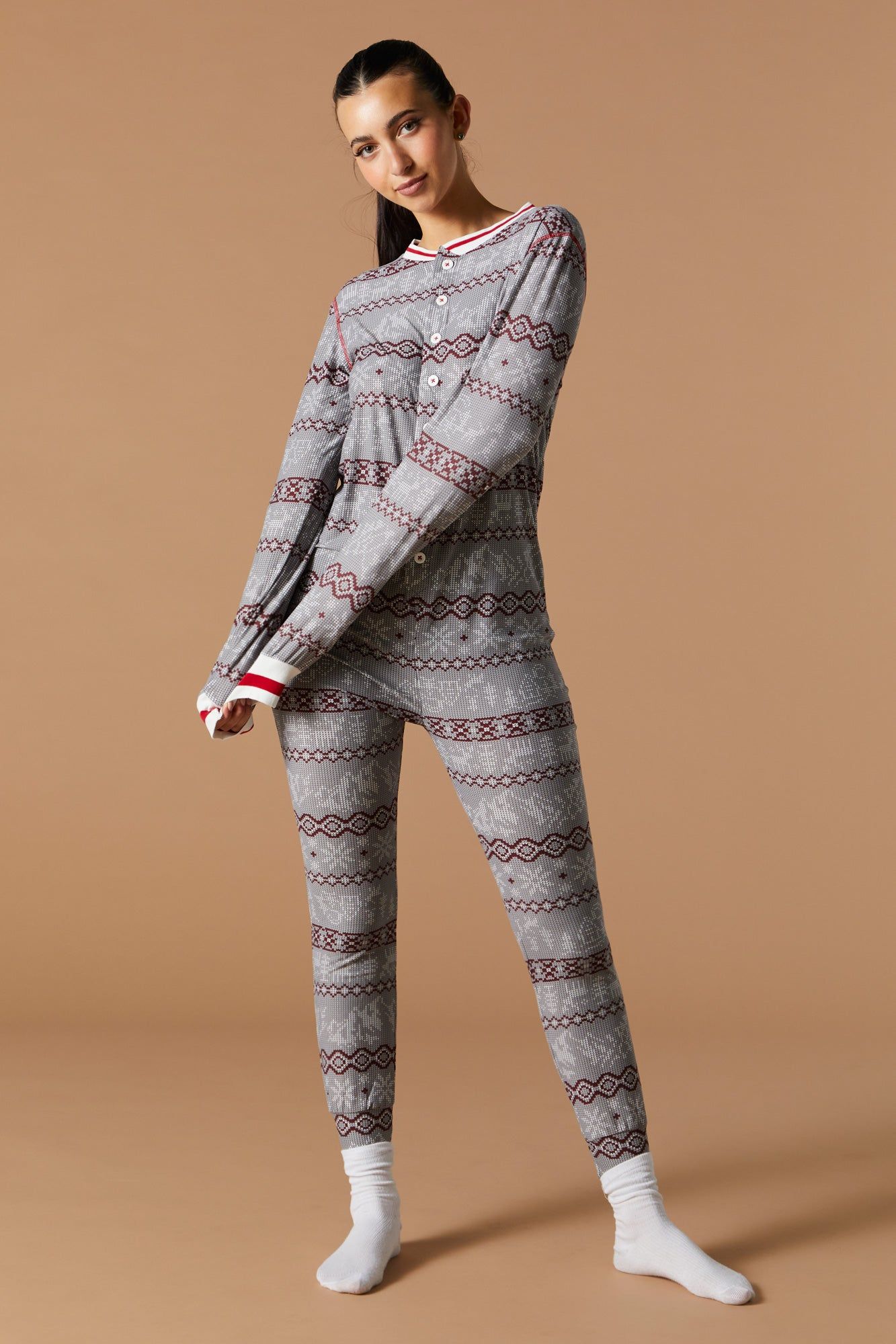 Combinaison Fammy unisexe Jammies à imprimé Fairisle sold by Urban Planet product image thumbnail 2