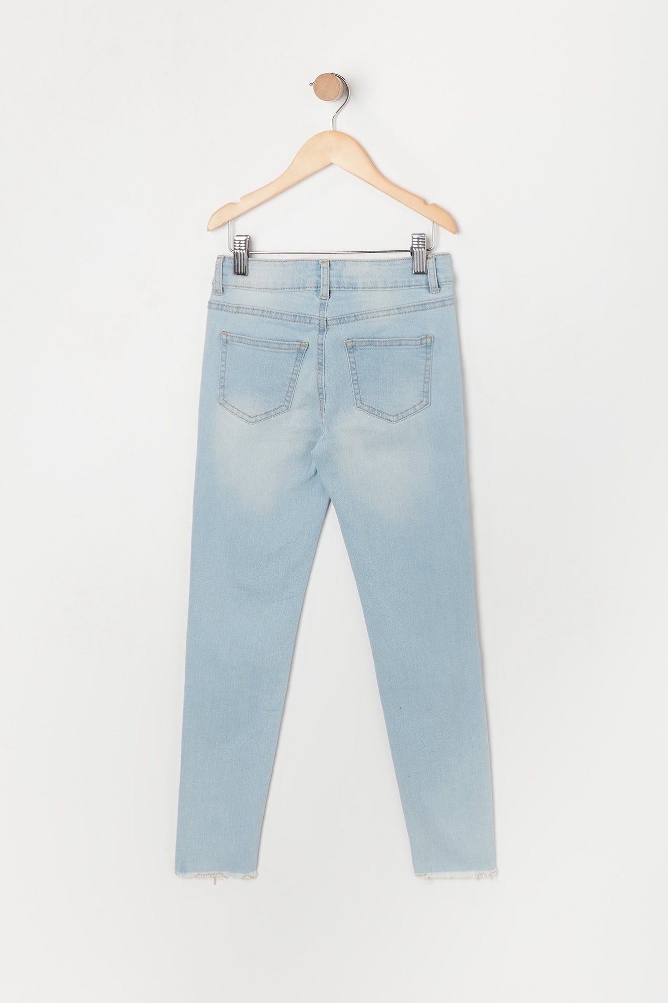 Girls Miami Light Wash Mid Rise Distressed Skinny Jean sold by Urban Planet product image thumbnail 2