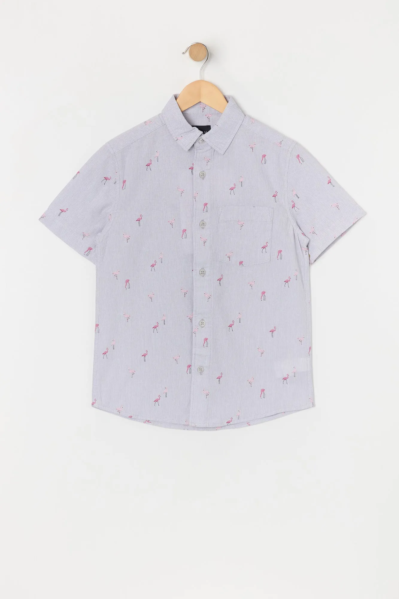 Haut boutonné avec micromotif de flamants pour garçon sold by Urban Planet