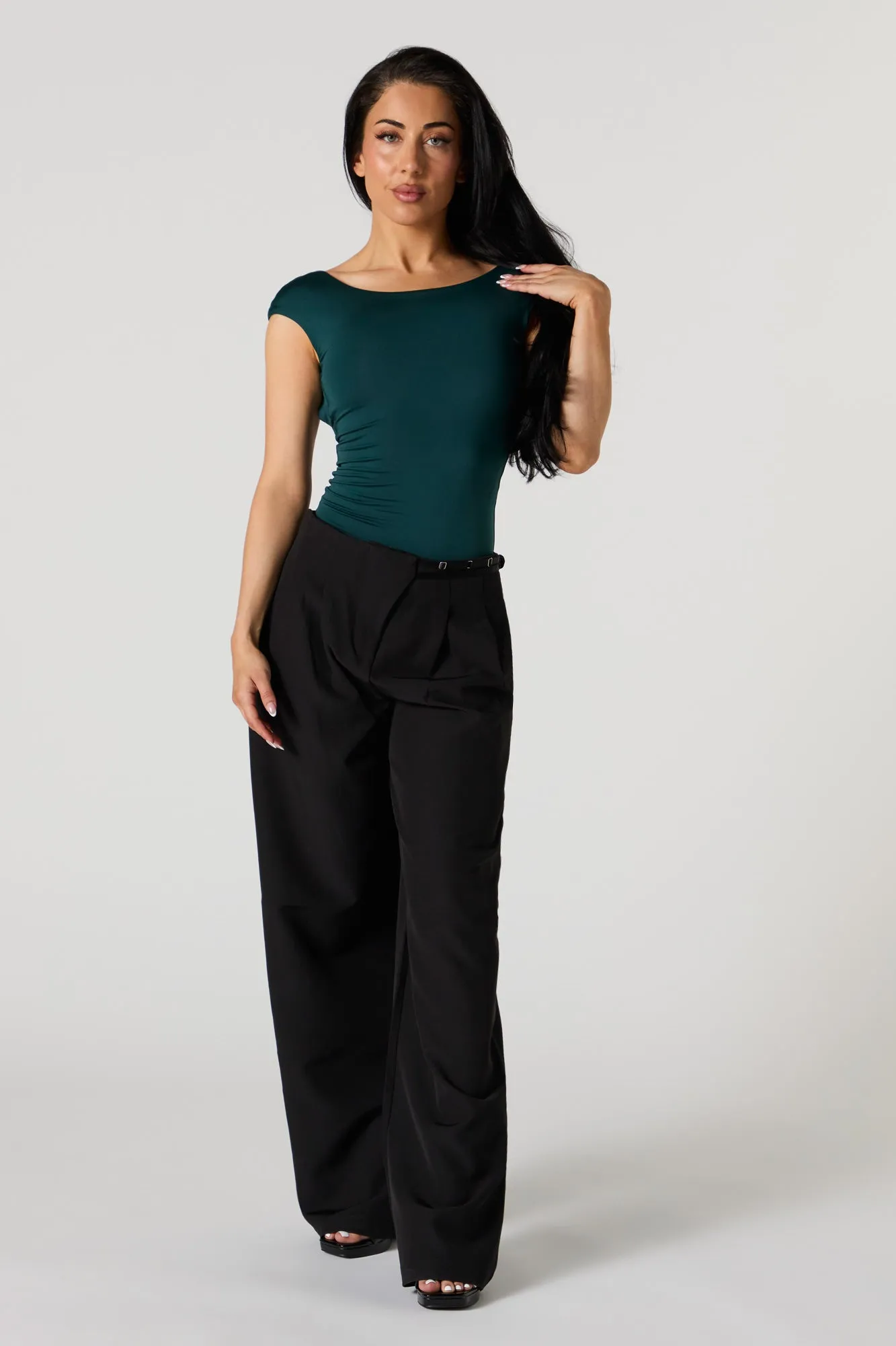 Contour Boat Neck Open Back Bodysuit sold by Urban Planet product image thumbnail 3