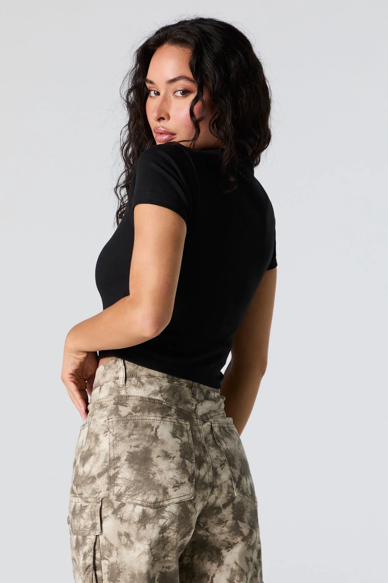 T-shirt ultracourt avec motif brodé Beverly Hills 1992 sold by Urban Planet product image thumbnail 2