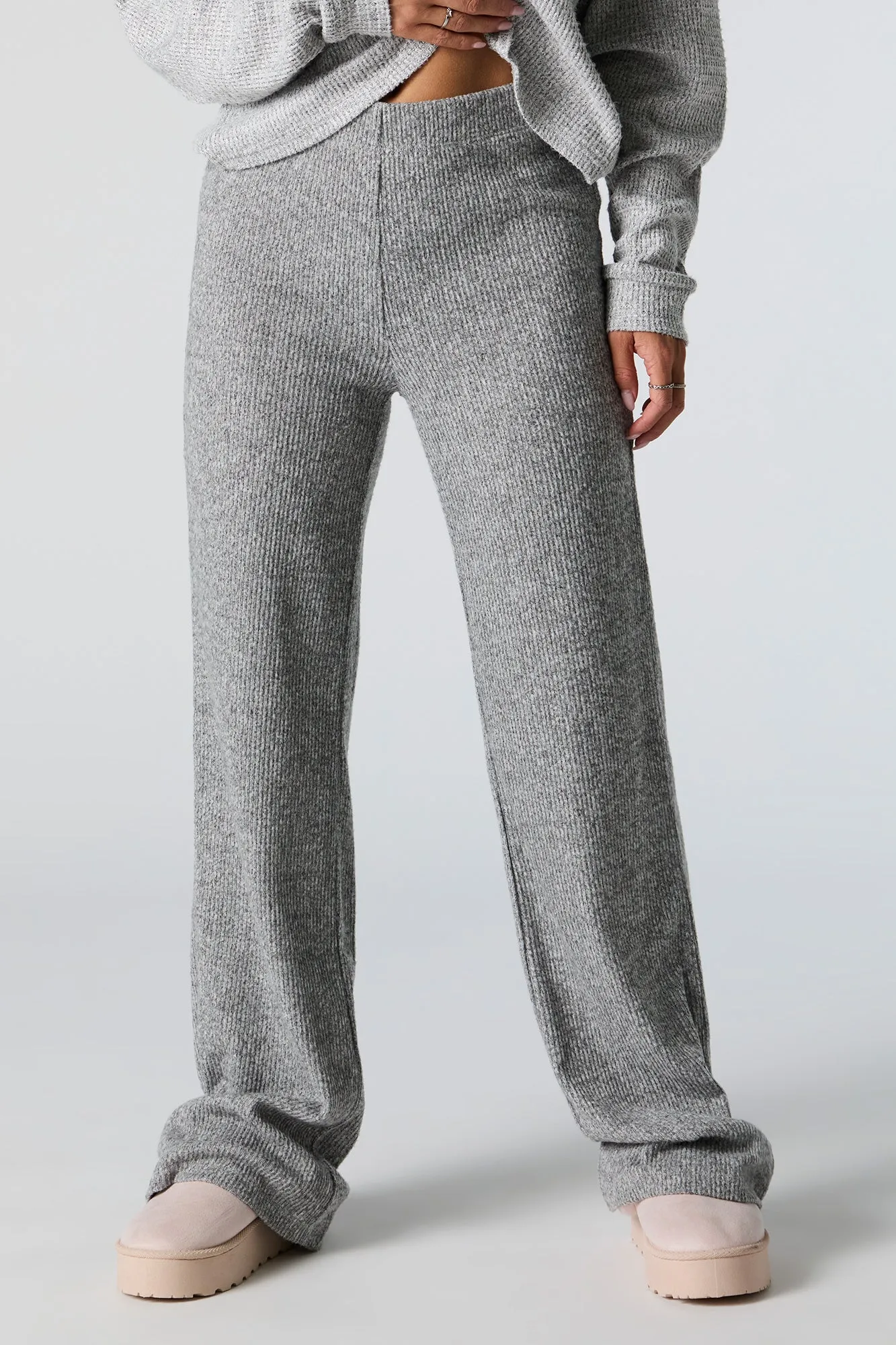 Ribbed Knit Wide Leg Pant sold by Urban Planet product image thumbnail 2