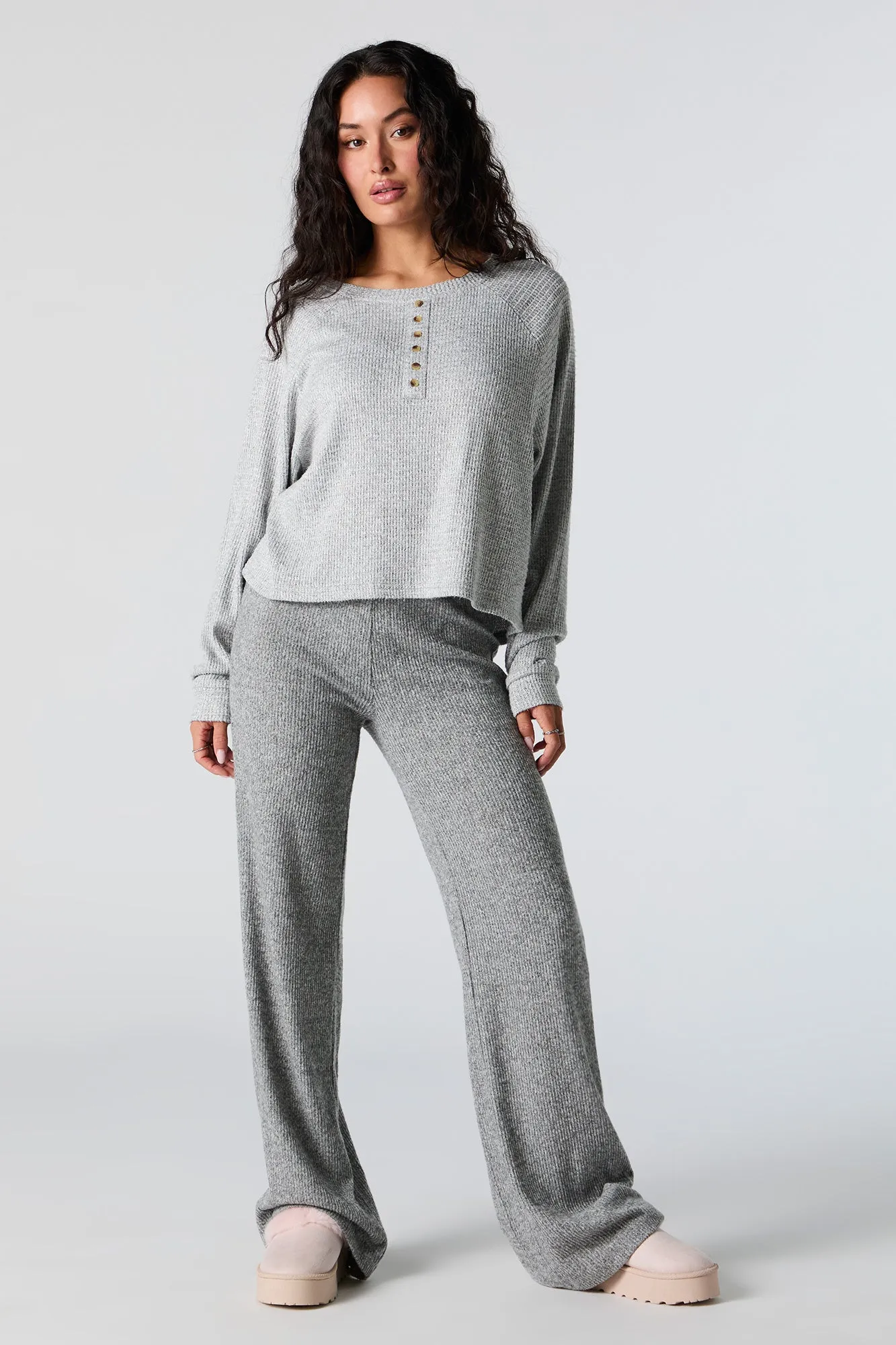 Ribbed Knit Wide Leg Pant sold by Urban Planet