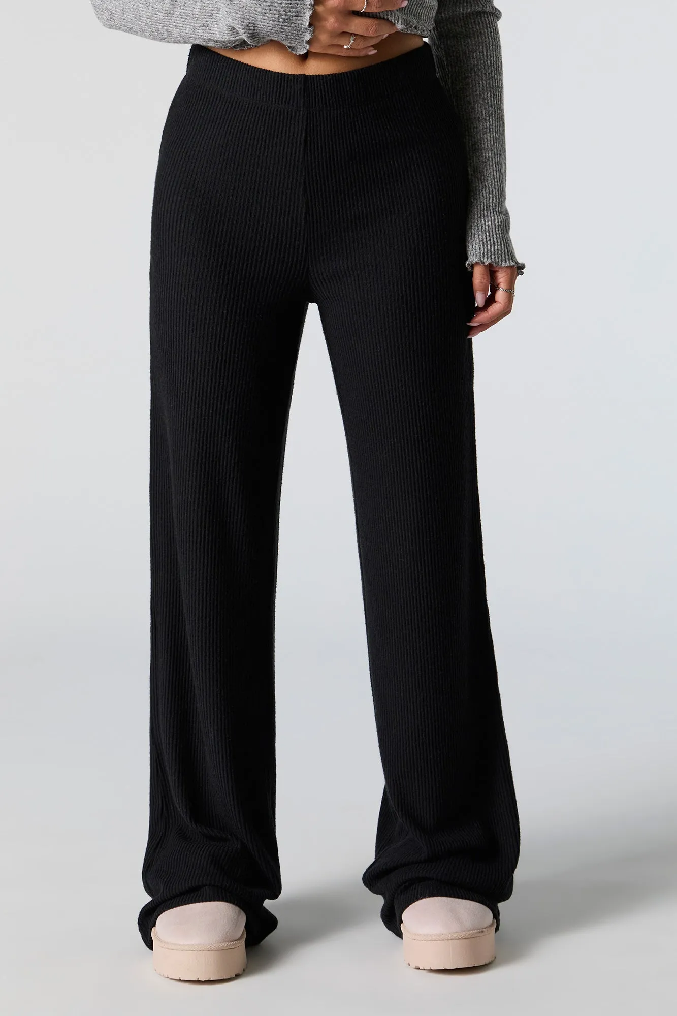 Ribbed Knit Wide Leg Pant sold by Urban Planet product image thumbnail 5