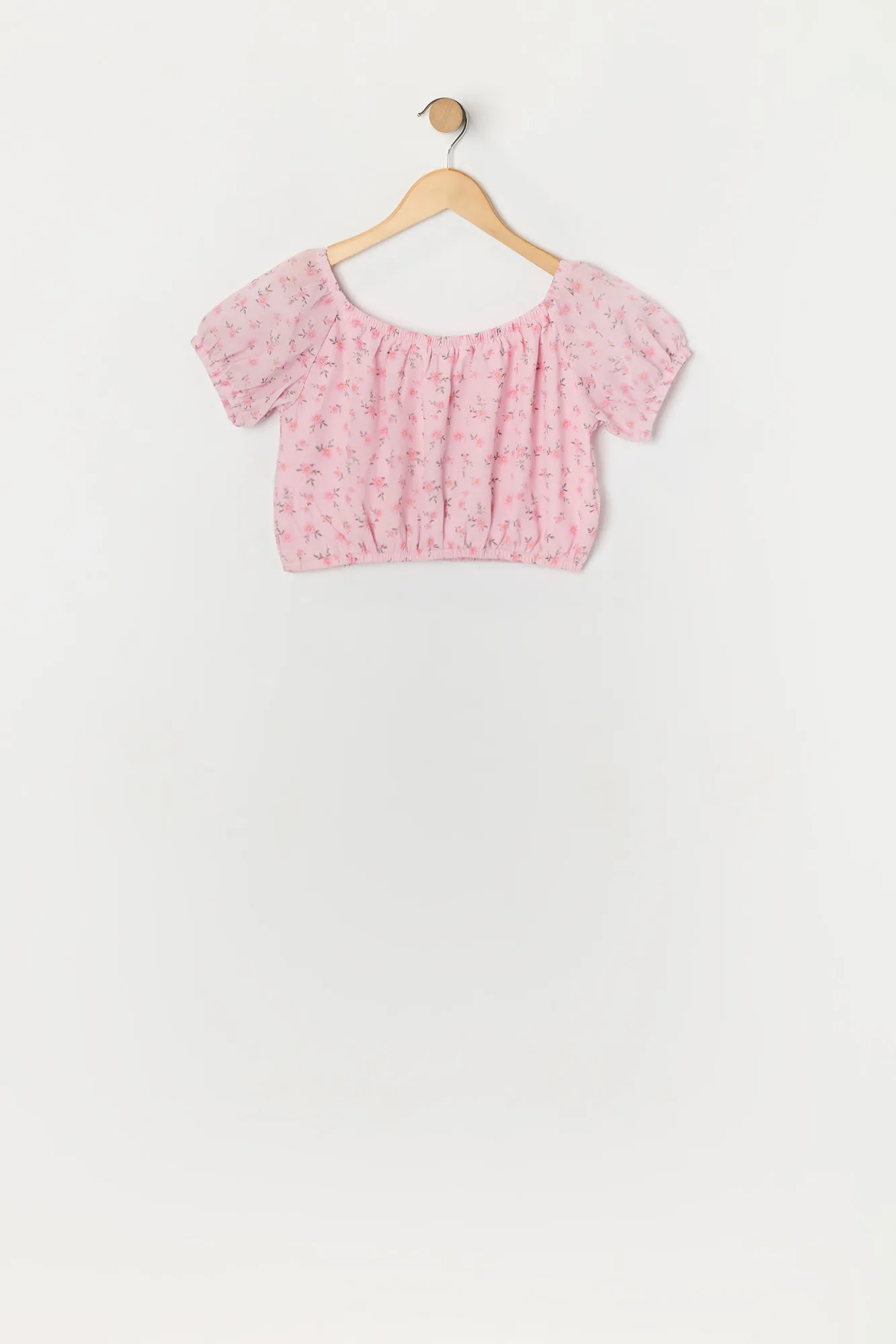 Girls Pink Floral Print Top and Skirt 2 Piece Set sold by Urban Planet product image thumbnail 3