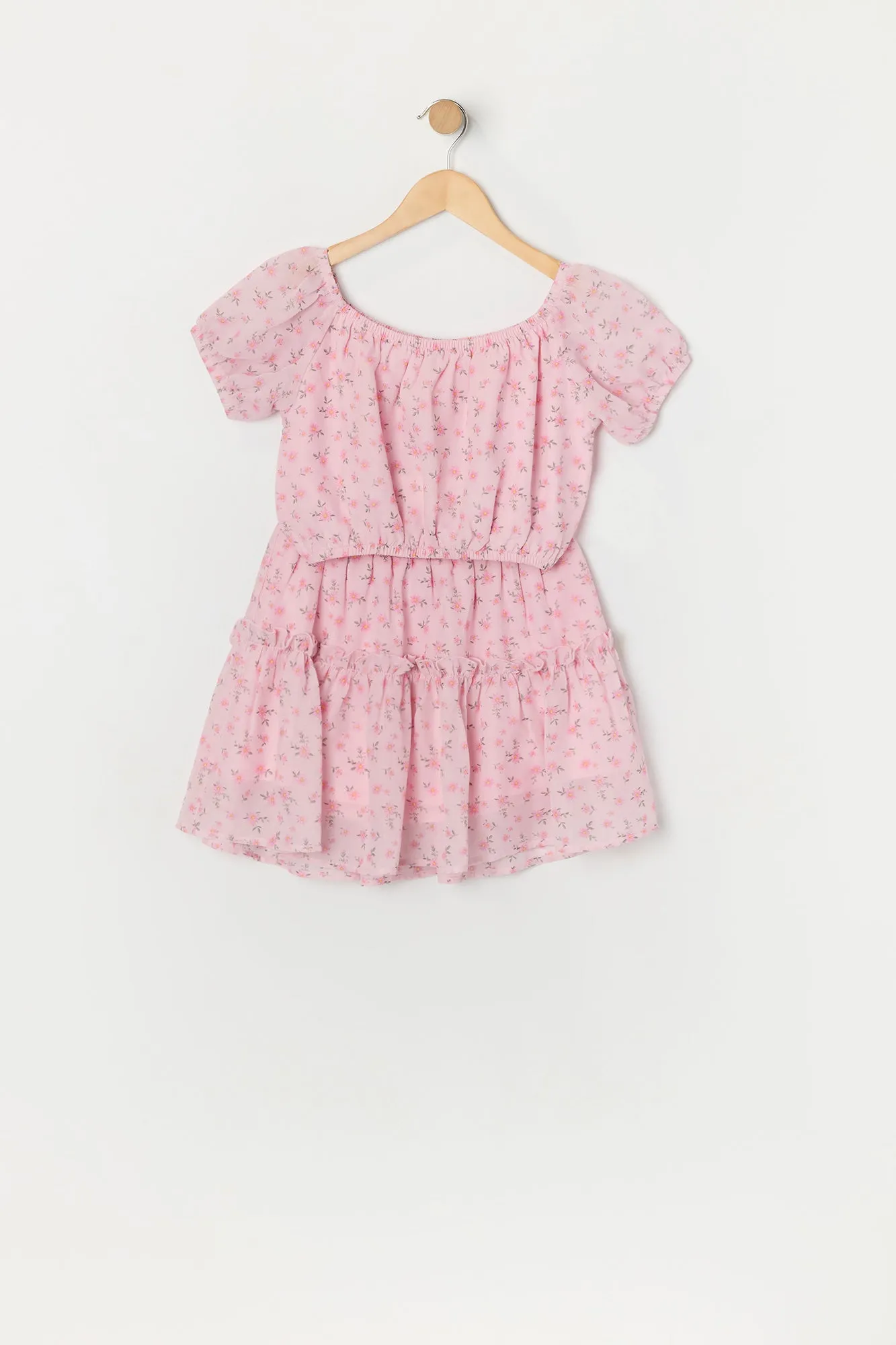 Girls Pink Floral Print Top and Skirt 2 Piece Set sold by Urban Planet