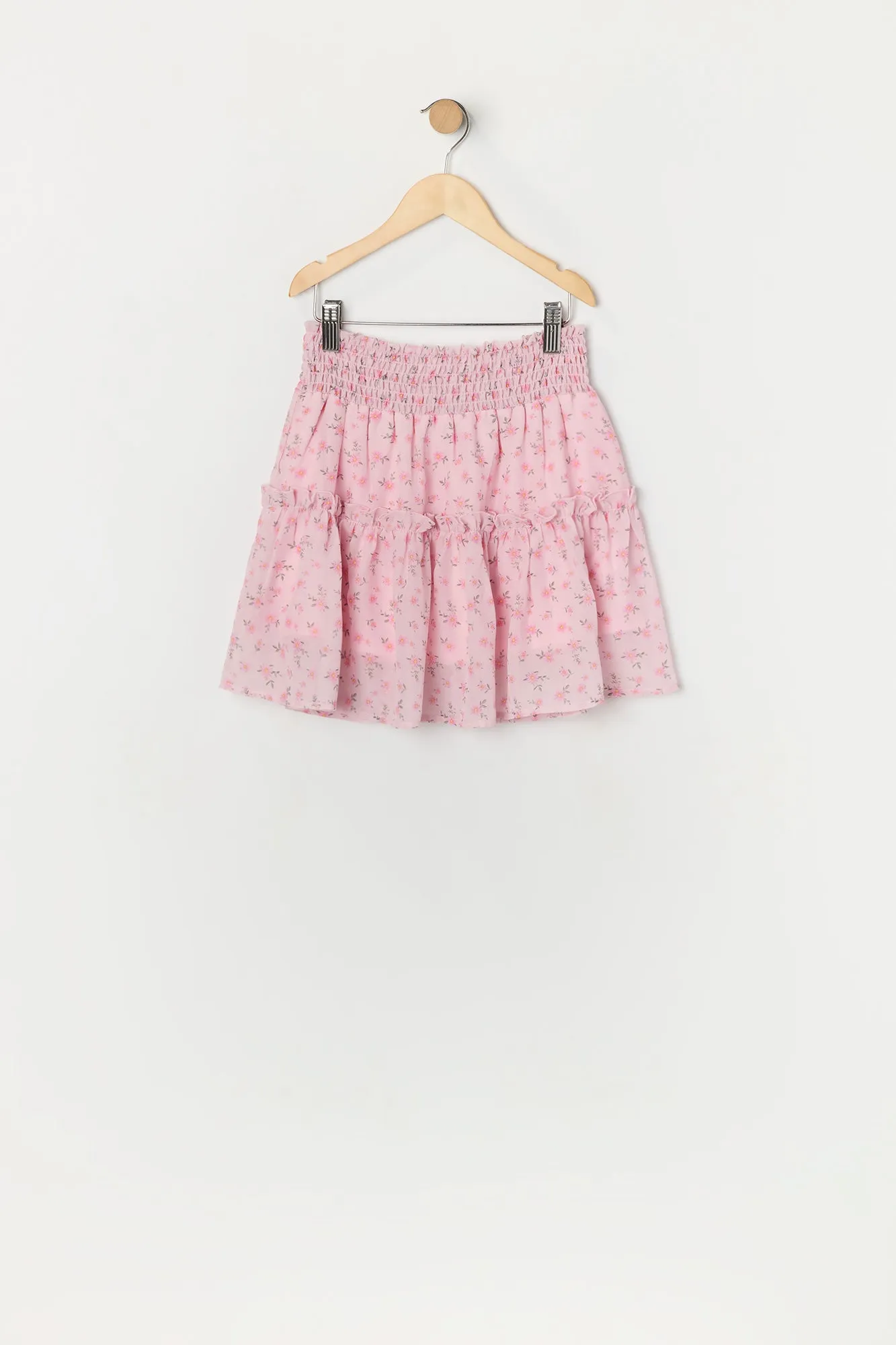 Girls Pink Floral Print Top and Skirt 2 Piece Set sold by Urban Planet product image thumbnail 5