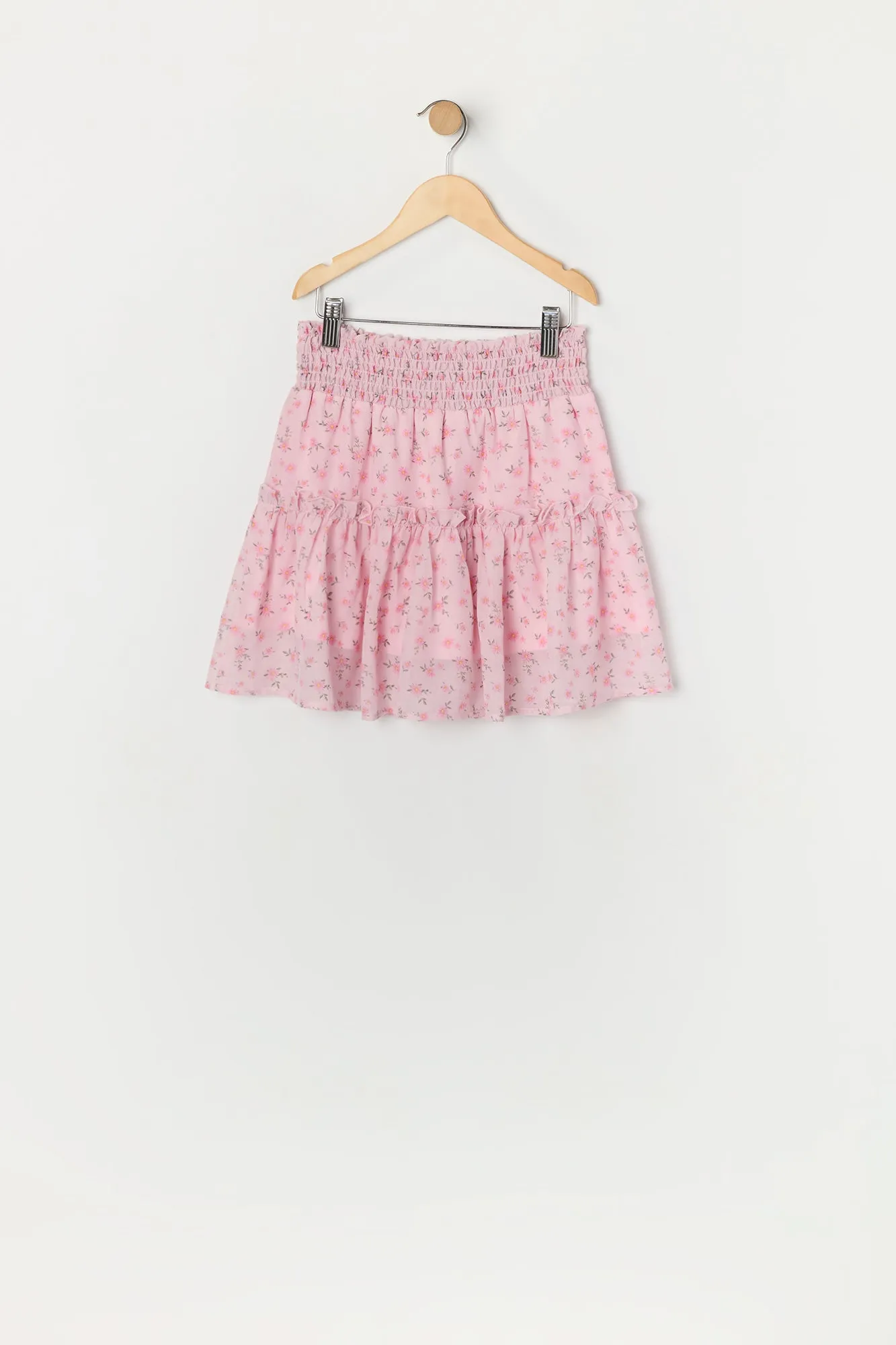 Girls Pink Floral Print Top and Skirt 2 Piece Set sold by Urban Planet product image thumbnail 4