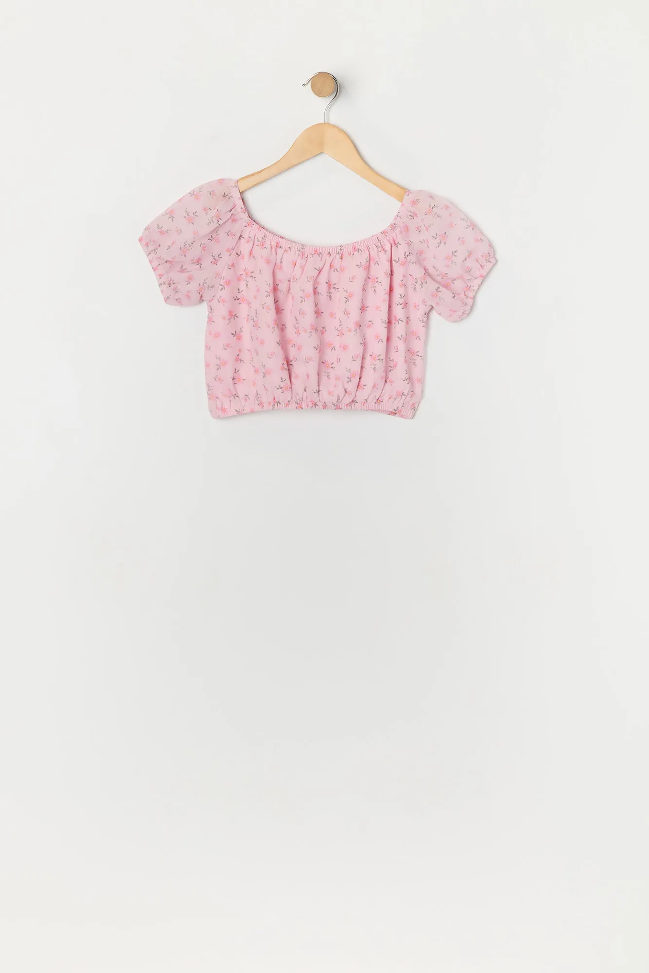 Girls Pink Floral Print Top and Skirt 2 Piece Set sold by Urban Planet product image thumbnail 2